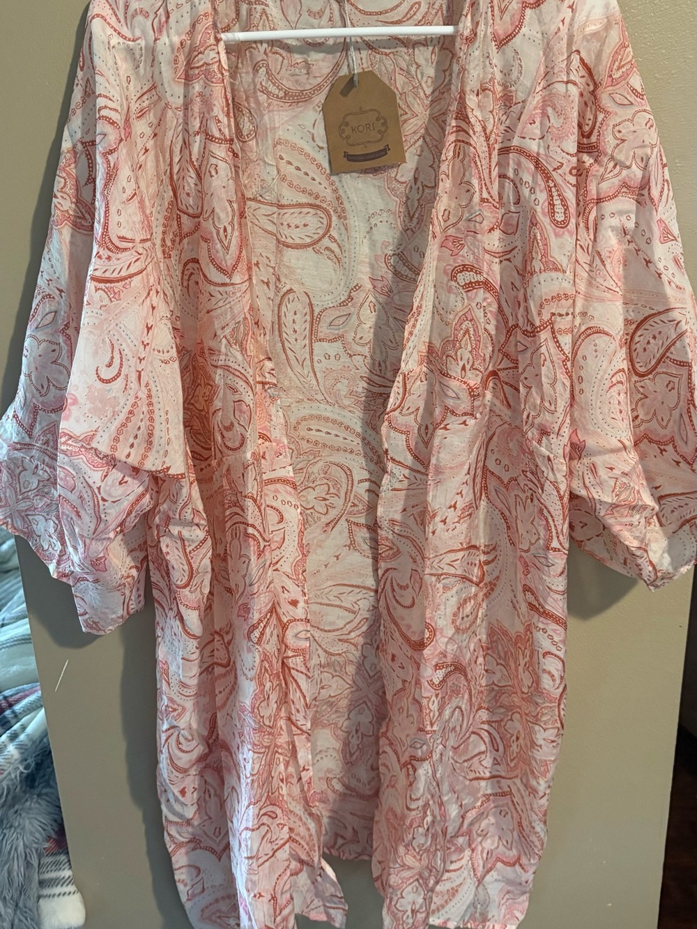 Kori Pink Paisley Open Kimono